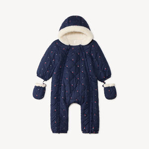 Pilote bébé fille en microfibre doublé sherpa imprimé fleurs 