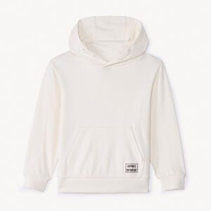 Sudadera de felpa unicolor con capucha para niño 