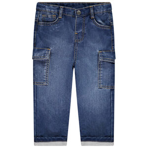 Pantalón de denim con forro de jersey efecto cargo para bebé niño 