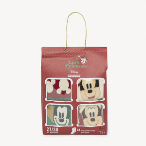 Lote de 4 calcetines altos de Navidad de Mickey Disney niño. 