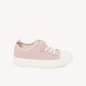 Zapatillas bajas de lona con velcro y cordones elásticos niña 
