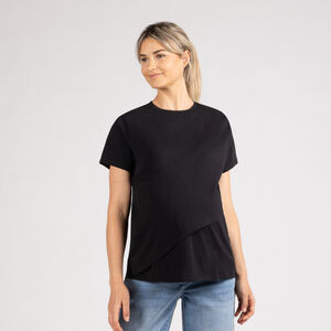 Camiseta de manga corta para lactancia efecto 2 en 1 lisa 
