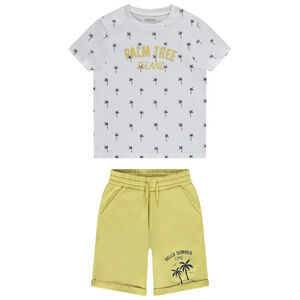 Conjunto 2 piezas con motivos de palmeras para niño 