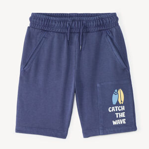 Bermudas de felpa con estampado de surf para niño 