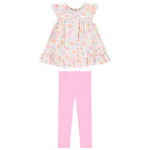 Conjunto de 2 piezas con túnica estampada para bebé niña 