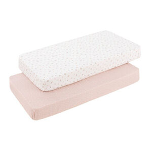 Sábana bajera cuna 60x120 cm Pack 2 uds. Calma rosa 