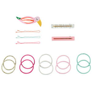 Pack de 6 horquillas de fantasía + 10 gomas niña 