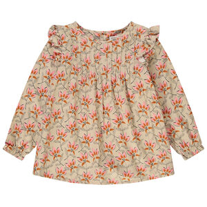 Túnica de manga larga con estampado floral para niña 