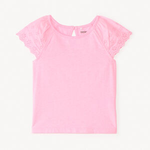 Camiseta de manga corta de popelín liso para niña bebé 