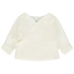 Chaleco de punto efecto cruzado para bebé niña 