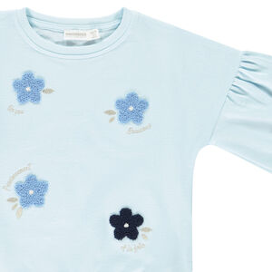 Sudadera de felpa oversize con flores en boucles para niña 