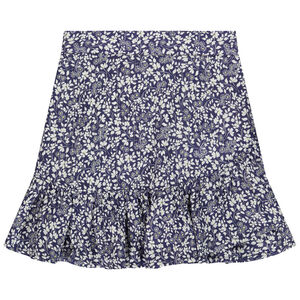 Falda acampanada con volante estampado floral para niña 