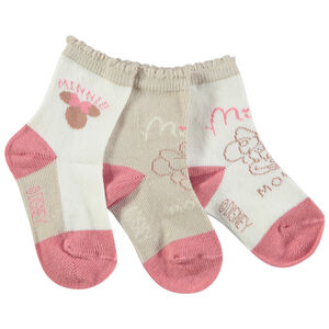 Lote de 3 pares de calcetines estampados Minnie Disney para bebé niña 
