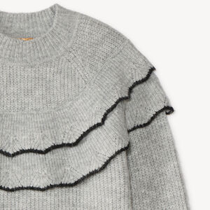 Jersey de punto para niña con volantes 