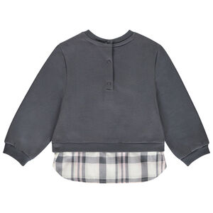 Sudadera bicolor efecto 2 en 1 para bebé niña 