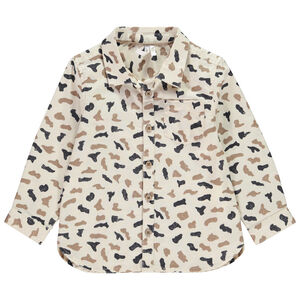 Camisa de manga larga estampada moteada para bebé niño 
