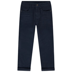 Pantalón slim liso efecto arrugado para niño 