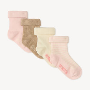 Lote de 4 pares de calcetines de punto enrollables para niña bebé 