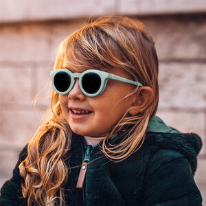 Lunettes de soleil avec cordon 2-4 ans Happy vert sauge 
