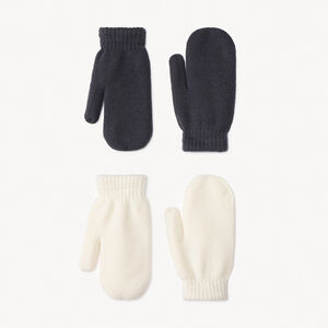 Pack de 2 pares de manoplas de punto lisas para niña  Main Pack de 2 pares de manoplas de punto lisas para niña