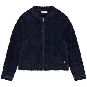 Chaqueta de punto efecto mohair estilo bomber para niña  Main Chaqueta de punto efecto mohair estilo bomber para niña
