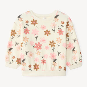 Sudadera de felpa oversize para bebé niña con estampado divertido. 