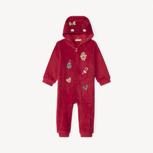 Surpyjama ludique de Noël en sherpa pour bébé fille 