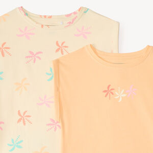 Lote de 2 camisetas de manga corta con forma de caja para niña 