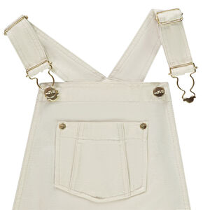 Salopette corta en tela lisa para niña 