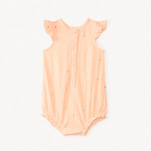 Mono corto de gasa de algodón con estampado de corazones para niña 