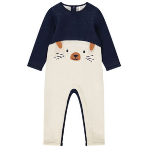 Combinaison longue en double jersey visuel petit chien pour bébé garçon Main Combinaison longue en double jersey visuel petit chien pour bébé garçon