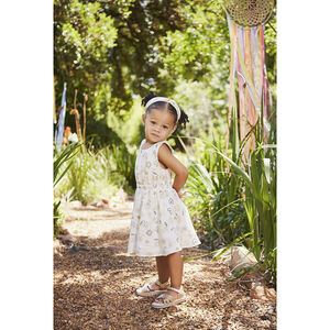 Vestido de ceremonia en satén estampado para bebé niña 