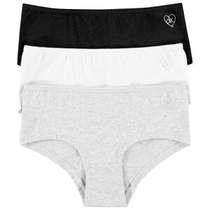 Pack de 3 shorties unis con estampado de foil para niña  Main Pack de 3 shorties unis con estampado de foil para niña
