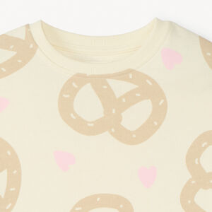 Sudadera de felpa oversize con estampado de pretzels niña 
