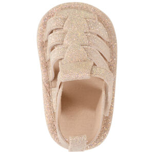 Sandalias cerradas y brillantes con velcro para niña 