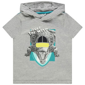 Camiseta manga corta con capucha print cocodrilo Main Camiseta manga corta con capucha print cocodrilo