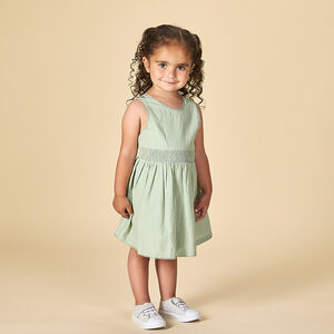 Robe de tirantes doble en tejido para bebé niña 