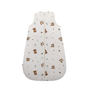 Saco de dormir TOG 3 en jersey impreso con animales del Rey de los Bosques en color crudo.  Main Saco de dormir TOG 3 en jersey impreso con animales del Rey de los Bosques en color crudo.