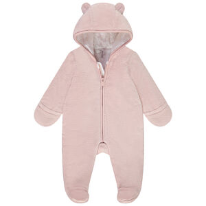 Pelele de sherpa con motivo de osito para bebé niña 