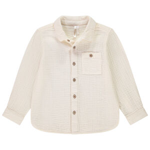 Camisa de manga larga de gasa de algodón para bebé niño 