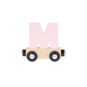 Wagon de madera letra "M" - Rosa 