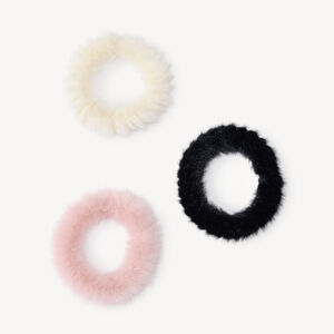 Lote de 3 gomas de pelo sintético para niña 