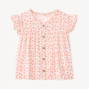 Camisa de manga corta para bebé niña con estampado floral 