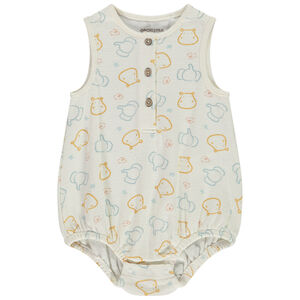 Ranita sin mangas de punto smock con estampado de animales para bebé niño 