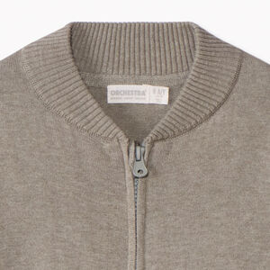 Gilet zippé col teddy en tricot uni pour garçon 