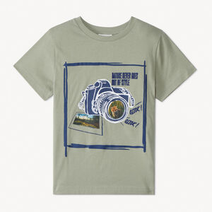 Camiseta de manga corta con photoprint de zorro para niño 