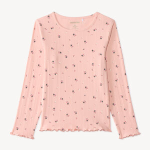 Camiseta de manga larga para niña con estampado floral 
