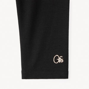 Pack de 2 leggings cortos unis con logo estampado niña 