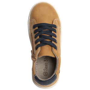 Zapatillas bajas camel con cordones y cremallera para niño 