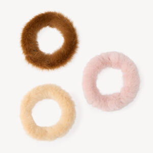 Lot de 3 chouchous fille effet fourrure 